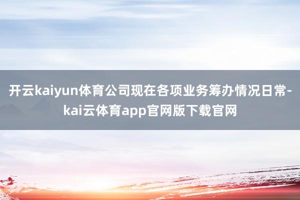 开云kaiyun体育公司现在各项业务筹办情况日常-kai云体育app官网版下载官网