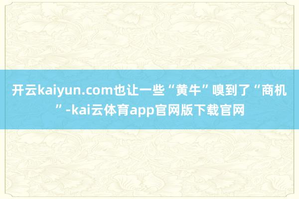 开云kaiyun.com也让一些“黄牛”嗅到了“商机”-kai云体育app官网版下载官网