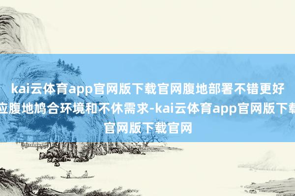 kai云体育app官网版下载官网腹地部署不错更好地顺应腹地鸠合环境和不休需求-kai云体育app官网版下载官网
