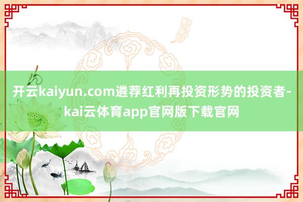 开云kaiyun.com遴荐红利再投资形势的投资者-kai云体育app官网版下载官网